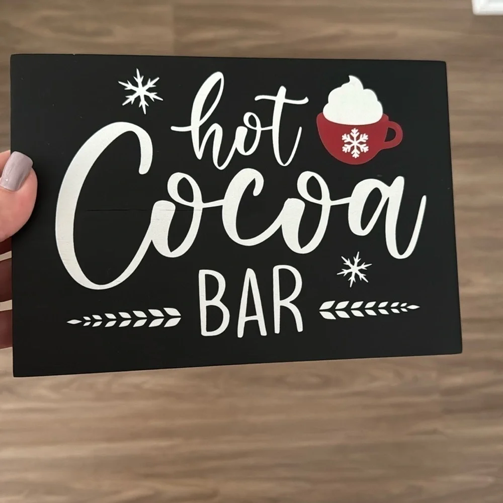 Cocoa Bar Sign Hot Cocoa Station Sign Wood